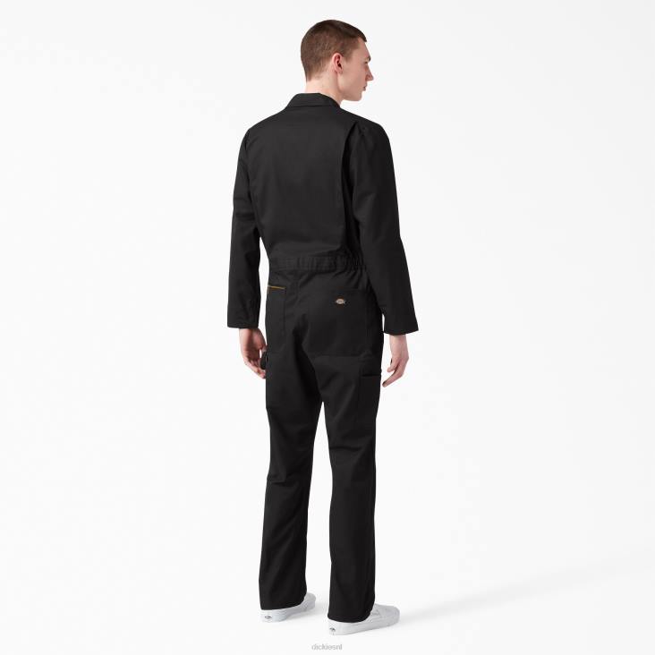 Heren Dickies luxe gemengde overall met lange mouwen zwart (bk) werk kleding 6F0X1234