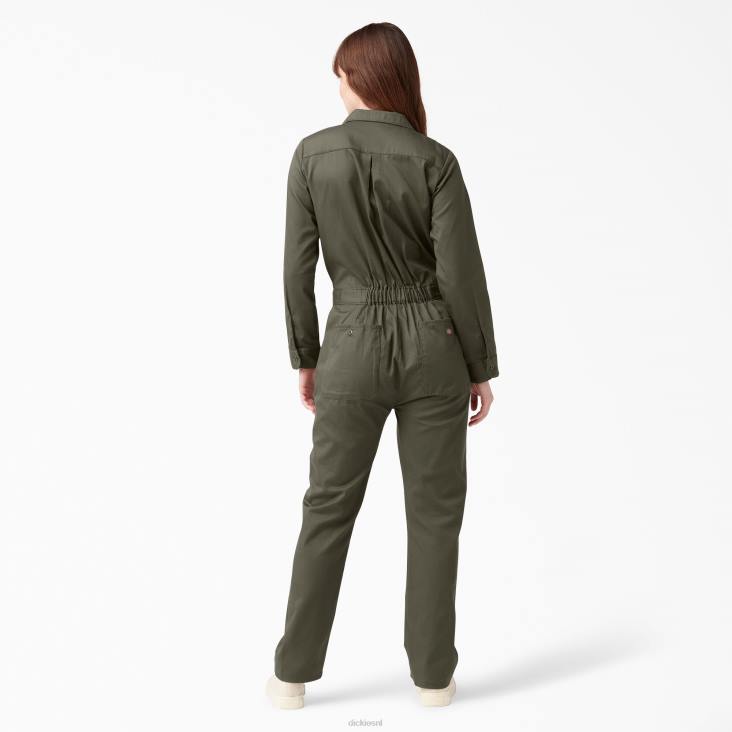 vrouwen Dickies overalls met lange mouwen mosgroen (ms) werk kleding 6F0X1932