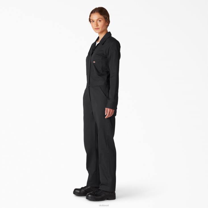vrouwen Dickies overalls met lange mouwen zwart (bk) werk kleding 6F0X1930