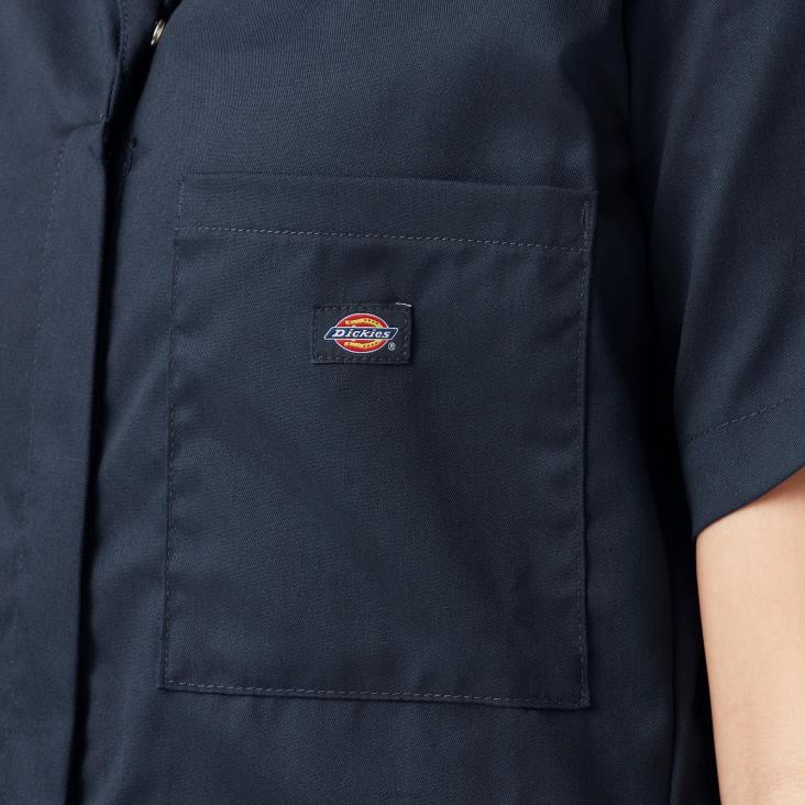 vrouwen Dickies verkoelende overall met korte mouwen donker marineblauw (dn) werk kleding 6F0X1545
