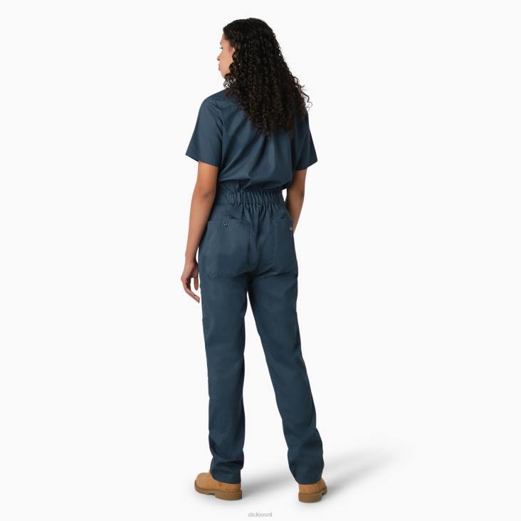 vrouwen Dickies verkoelende overall met korte mouwen luchtmacht blauw (af) werk kleding 6F0X1543