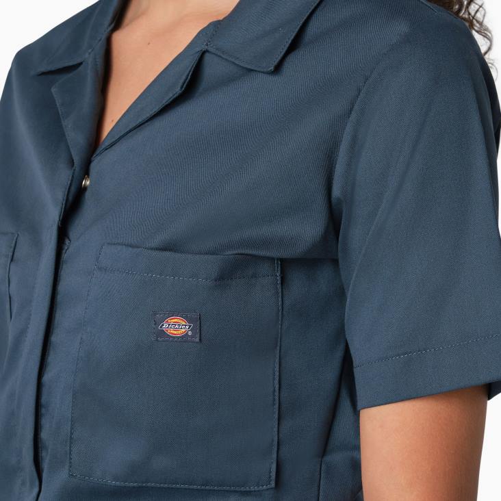 vrouwen Dickies verkoelende overall met korte mouwen luchtmacht blauw (af) werk kleding 6F0X1543