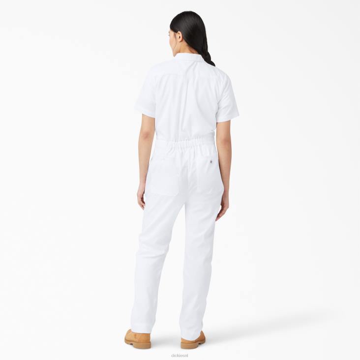 vrouwen Dickies verkoelende overall met korte mouwen wit (wh) werk kleding 6F0X1548