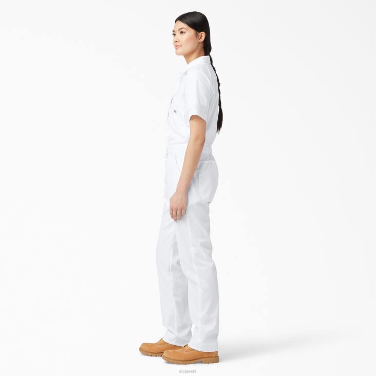 vrouwen Dickies verkoelende overall met korte mouwen wit (wh) werk kleding 6F0X1548