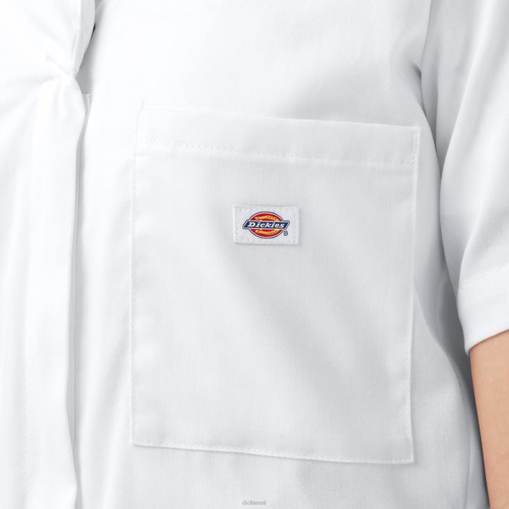 vrouwen Dickies verkoelende overall met korte mouwen wit (wh) werk kleding 6F0X1548