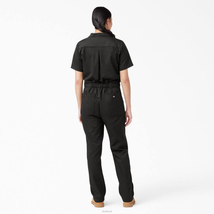 vrouwen Dickies verkoelende overall met korte mouwen zwart (bk) werk kleding 6F0X1544