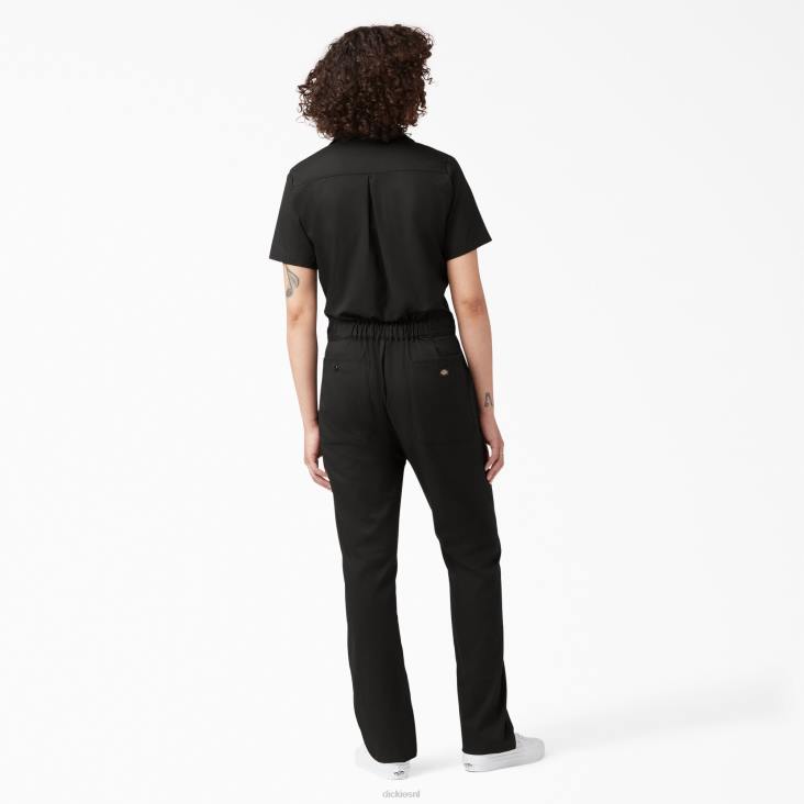 vrouwen Dickies verkoelende overall met korte mouwen zwart (bk) werk kleding 6F0X1544