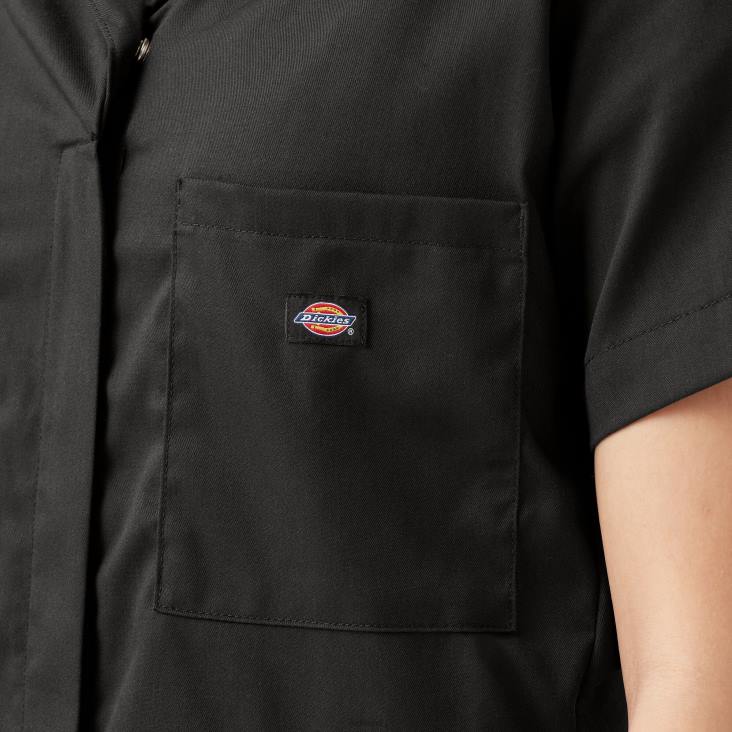 vrouwen Dickies verkoelende overall met korte mouwen zwart (bk) werk kleding 6F0X1544
