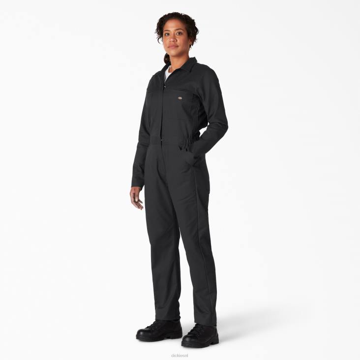 vrouwen Dickies verkoelende overall met lange mouwen zwart (bk) werk kleding 6F0X1616