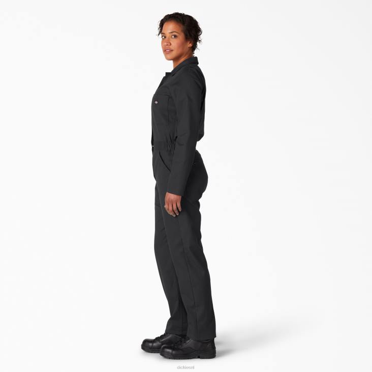 vrouwen Dickies verkoelende overall met lange mouwen zwart (bk) werk kleding 6F0X1616