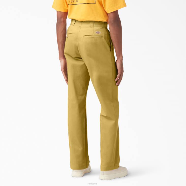 Heren Dickies 100 jaar satijnen werkbroek stonewashed donker kaki (s2k) werk kleding 6F0X274