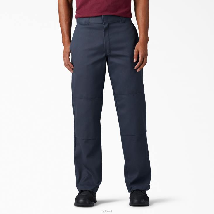 Heren Dickies flex losse werkbroek met dubbele knie donker marineblauw (dn) werk kleding 6F0X134