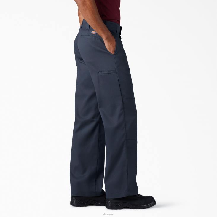 Heren Dickies flex losse werkbroek met dubbele knie donker marineblauw (dn) werk kleding 6F0X134