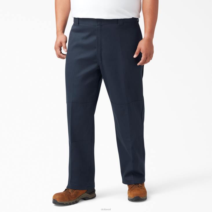 Heren Dickies flex losse werkbroek met dubbele knie donker marineblauw (dn) werk kleding 6F0X134