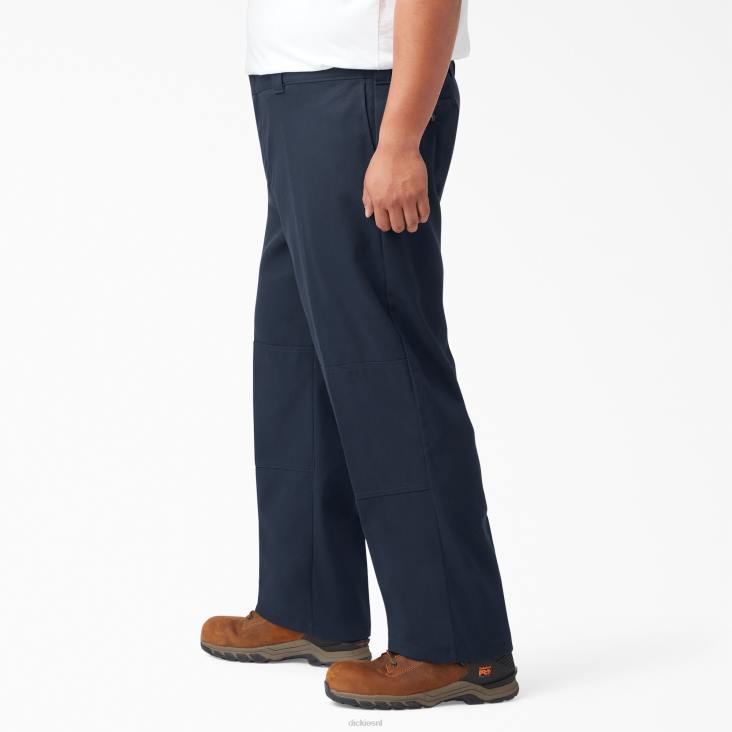 Heren Dickies flex losse werkbroek met dubbele knie donker marineblauw (dn) werk kleding 6F0X134
