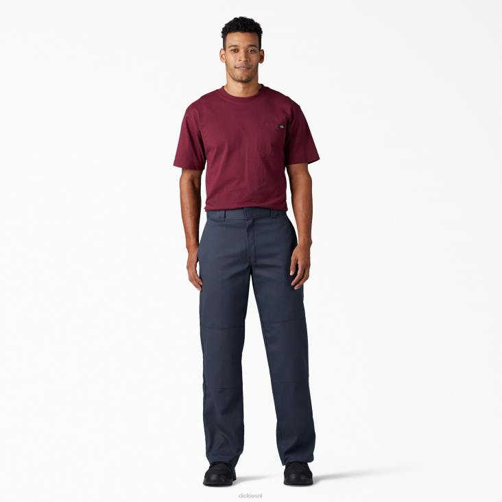 Heren Dickies flex losse werkbroek met dubbele knie donker marineblauw (dn) werk kleding 6F0X134