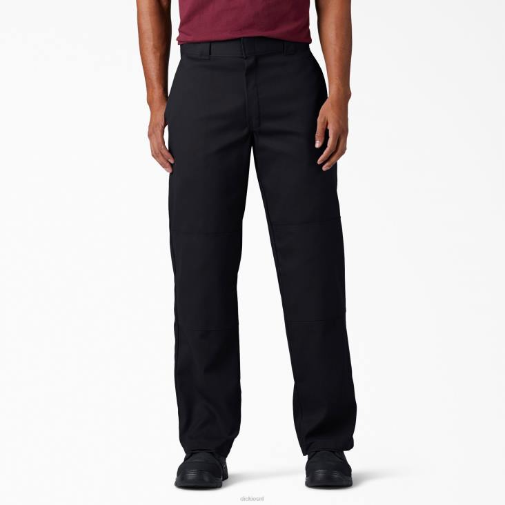 Heren Dickies flex losse werkbroek met dubbele knie zwart (bk) werk kleding 6F0X132