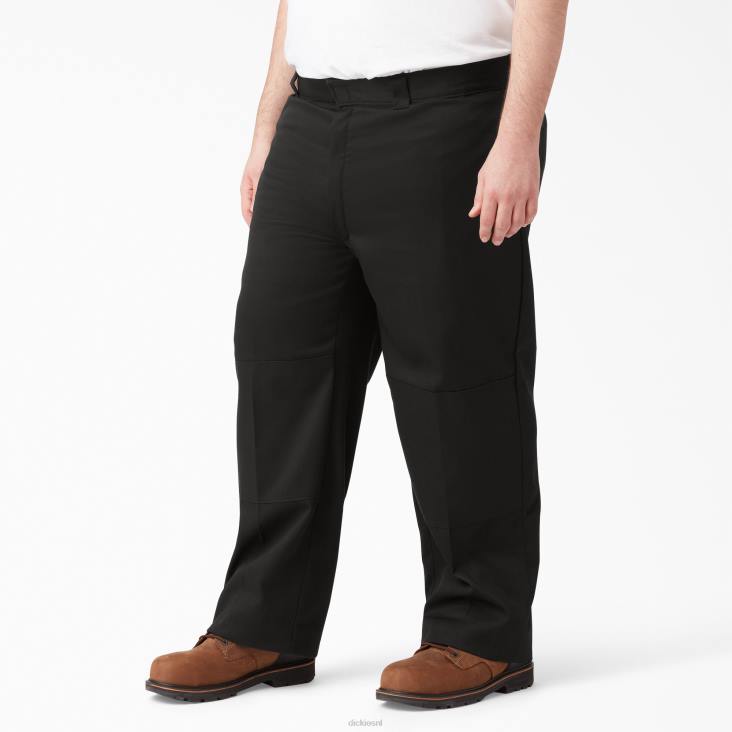 Heren Dickies flex losse werkbroek met dubbele knie zwart (bk) werk kleding 6F0X132