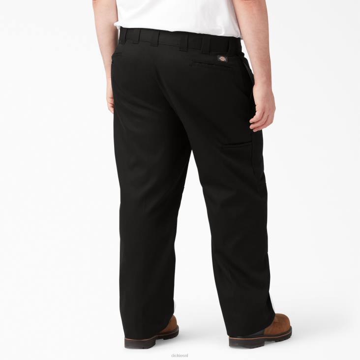 Heren Dickies flex losse werkbroek met dubbele knie zwart (bk) werk kleding 6F0X132
