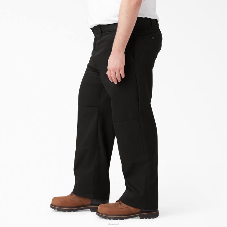 Heren Dickies flex losse werkbroek met dubbele knie zwart (bk) werk kleding 6F0X132