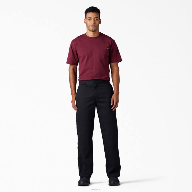 Heren Dickies flex losse werkbroek met dubbele knie zwart (bk) werk kleding 6F0X132