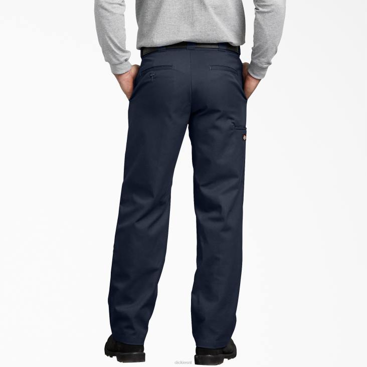 Heren Dickies flex regular fit werkbroek met dubbele knie donker marineblauw (dn) werk kleding 6F0X173
