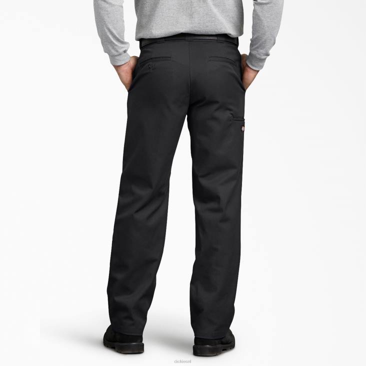 Heren Dickies flex regular fit werkbroek met dubbele knie zwart (bk) werk kleding 6F0X172
