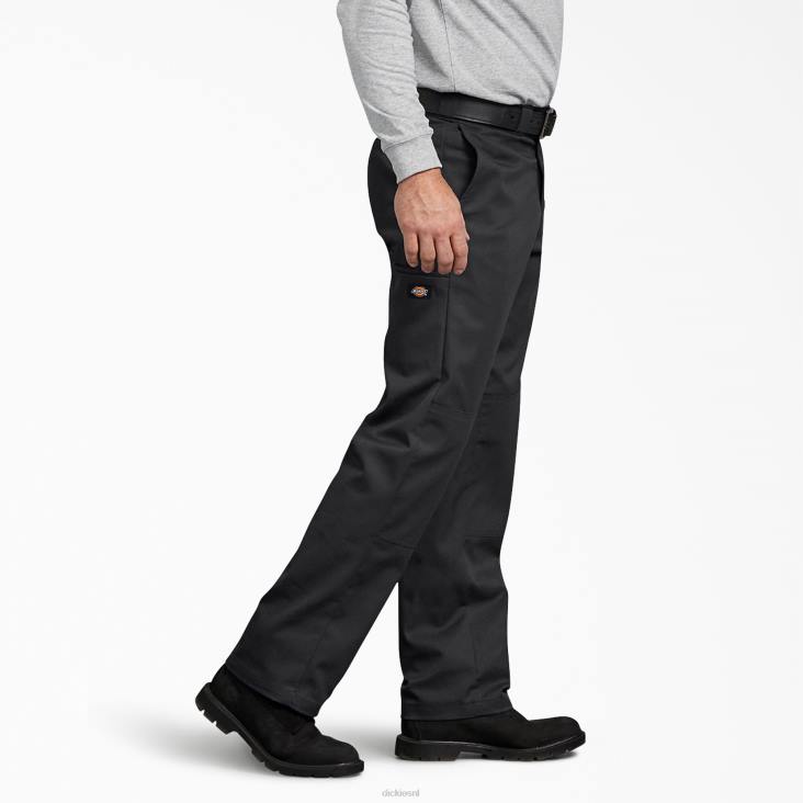 Heren Dickies flex regular fit werkbroek met dubbele knie zwart (bk) werk kleding 6F0X172