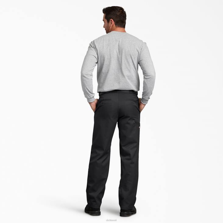 Heren Dickies flex regular fit werkbroek met dubbele knie zwart (bk) werk kleding 6F0X172
