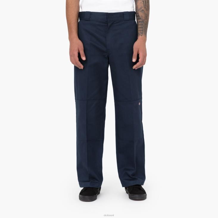Heren Dickies losse werkbroek met dubbele knie donker marineblauw (dn) werk kleding 6F0X29