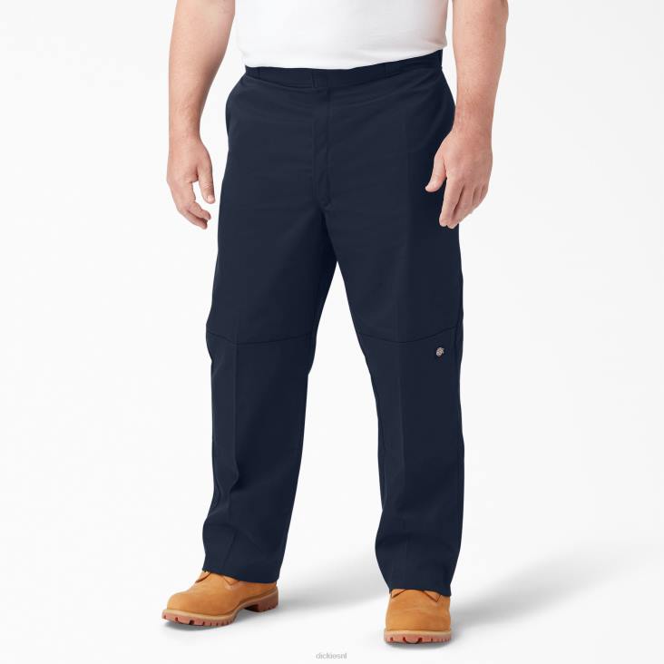 Heren Dickies losse werkbroek met dubbele knie donker marineblauw (dn) werk kleding 6F0X29