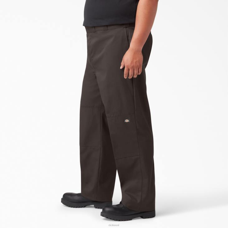Heren Dickies losse werkbroek met dubbele knie donkerbruin (db) werk kleding 6F0X28