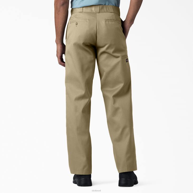 Heren Dickies losse werkbroek met dubbele knie kaki (kh) werk kleding 6F0X30