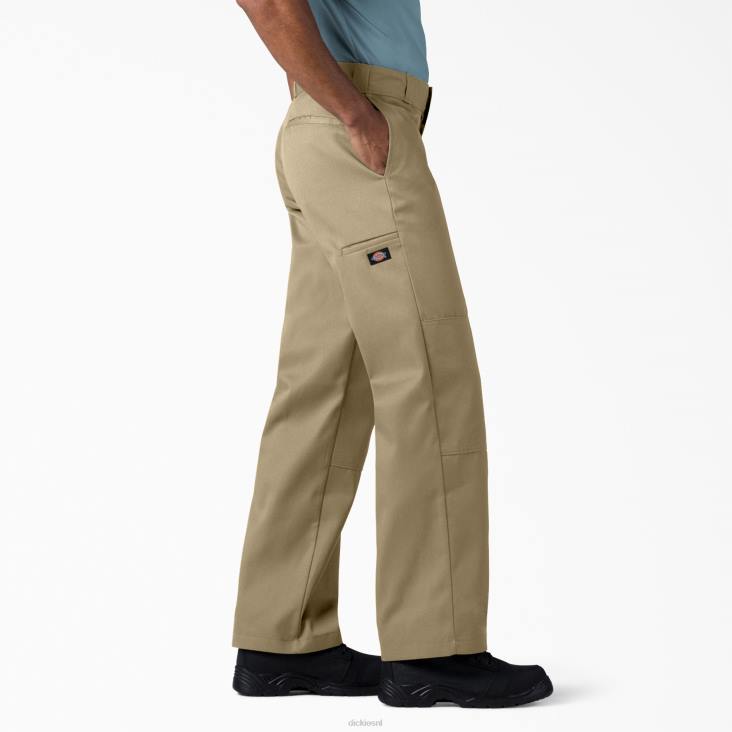 Heren Dickies losse werkbroek met dubbele knie kaki (kh) werk kleding 6F0X30