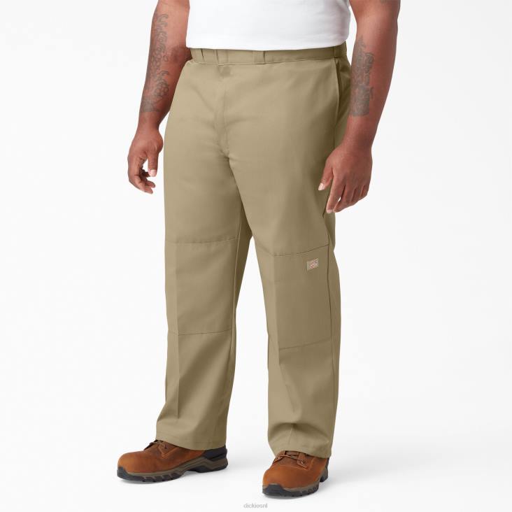 Heren Dickies losse werkbroek met dubbele knie kaki (kh) werk kleding 6F0X30