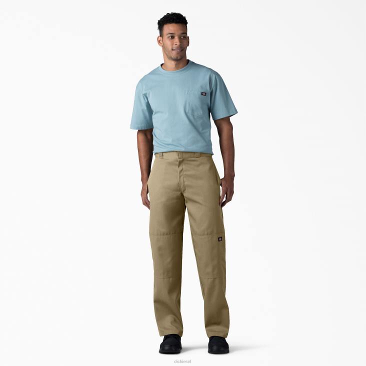 Heren Dickies losse werkbroek met dubbele knie kaki (kh) werk kleding 6F0X30