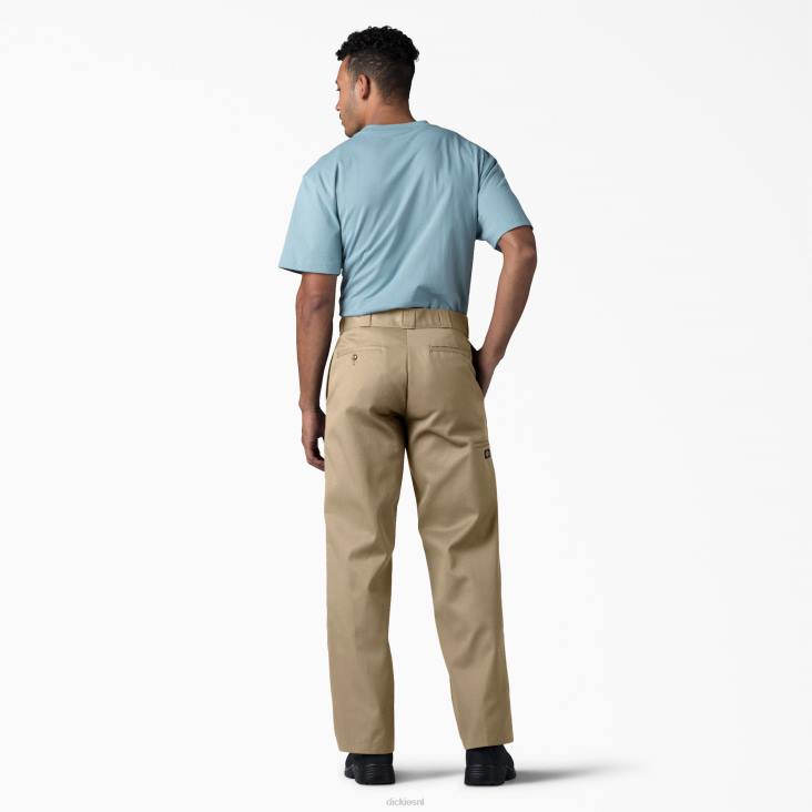Heren Dickies losse werkbroek met dubbele knie kaki (kh) werk kleding 6F0X30