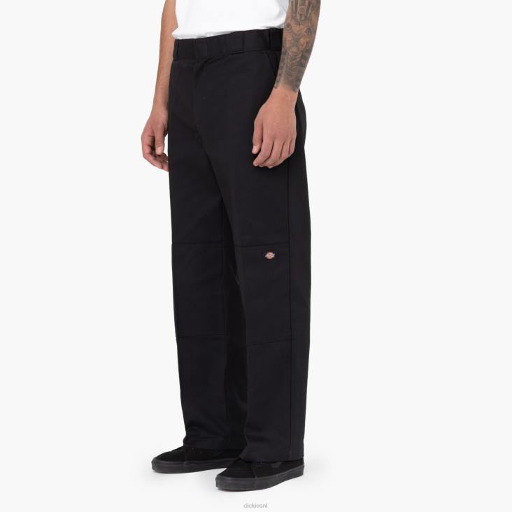 Heren Dickies losse werkbroek met dubbele knie zwart (bk) werk kleding 6F0X26
