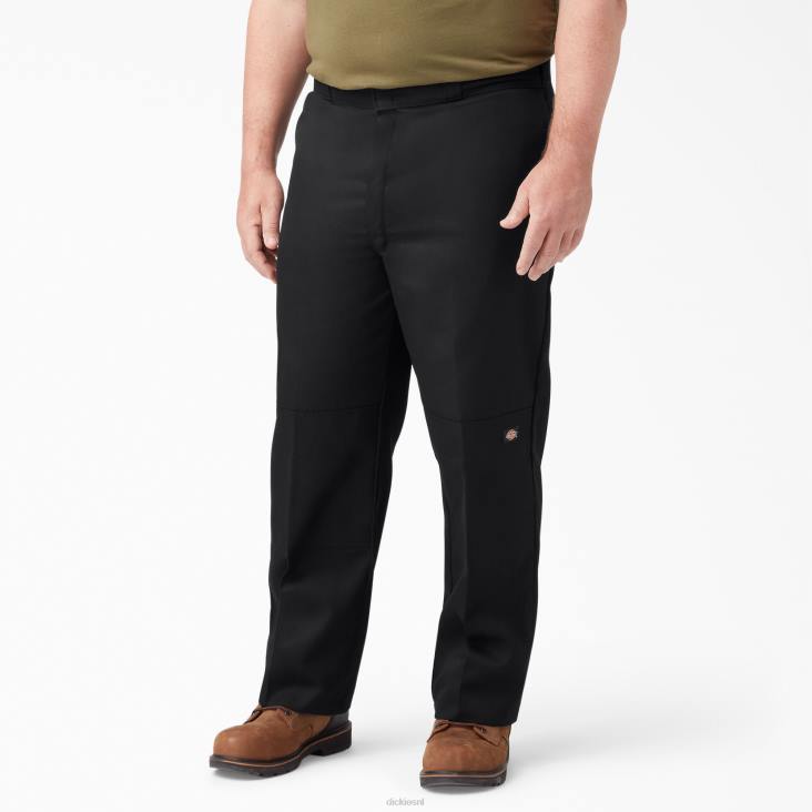 Heren Dickies losse werkbroek met dubbele knie zwart (bk) werk kleding 6F0X26