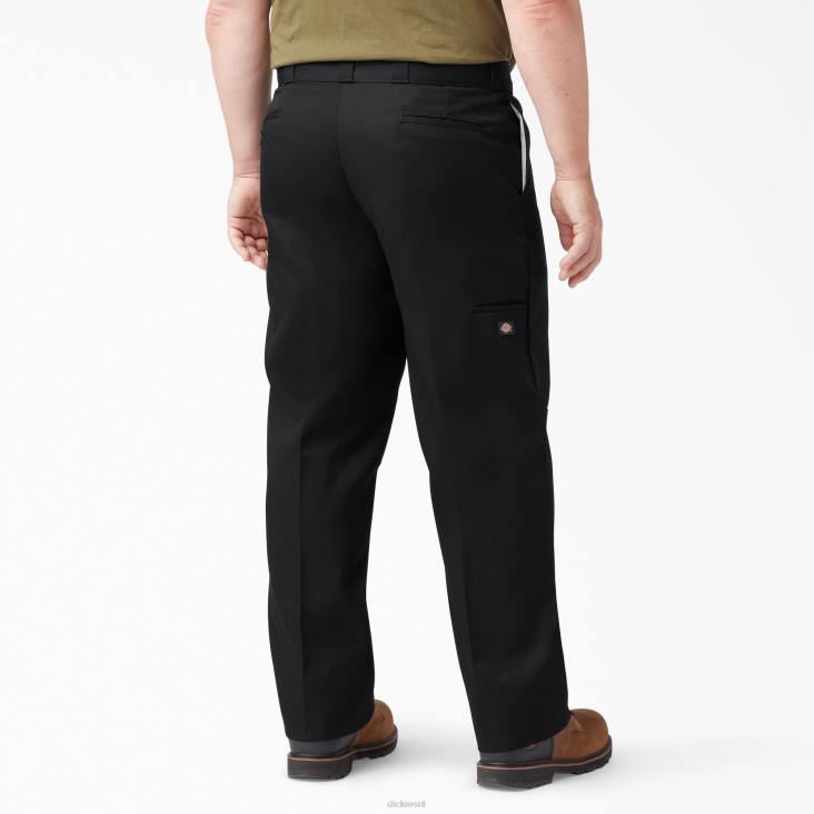 Heren Dickies losse werkbroek met dubbele knie zwart (bk) werk kleding 6F0X26