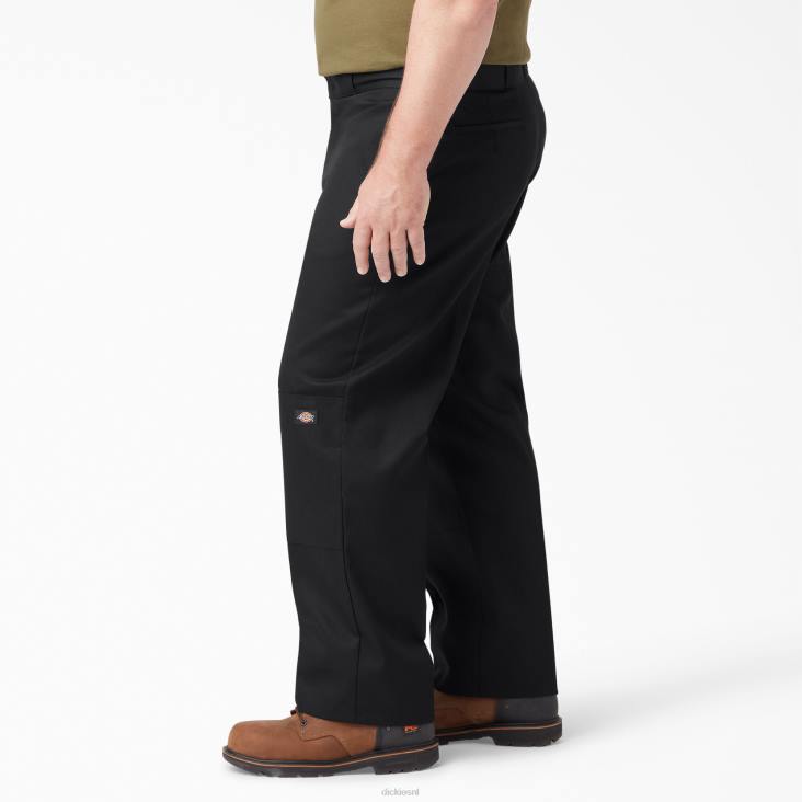 Heren Dickies losse werkbroek met dubbele knie zwart (bk) werk kleding 6F0X26