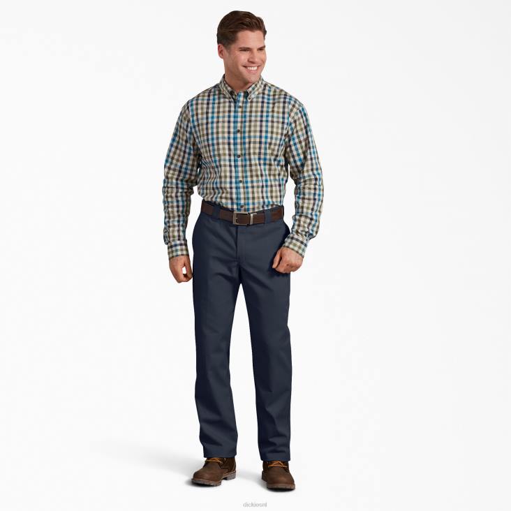 Heren Dickies regular fit broek met actieve taille donker marineblauw (dn) werk kleding 6F0X170