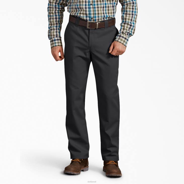Heren Dickies regular fit broek met actieve taille zwart (bk) werk kleding 6F0X168