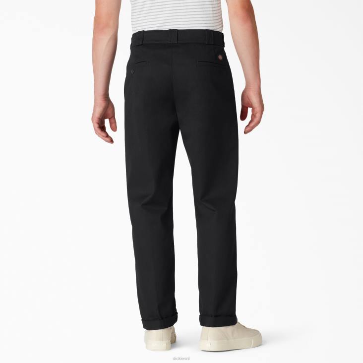 Heren Dickies regular fit twill werkbroek met boorden zwart (bkx) werk kleding 6F0X287