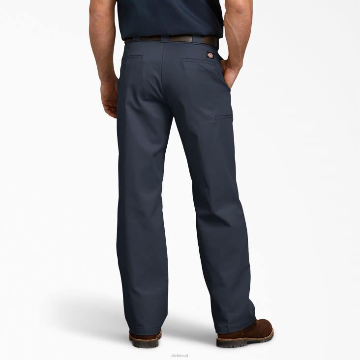 Heren Dickies relaxte werkbroek met dubbele knie donker marineblauw (dn) werk kleding 6F0X181