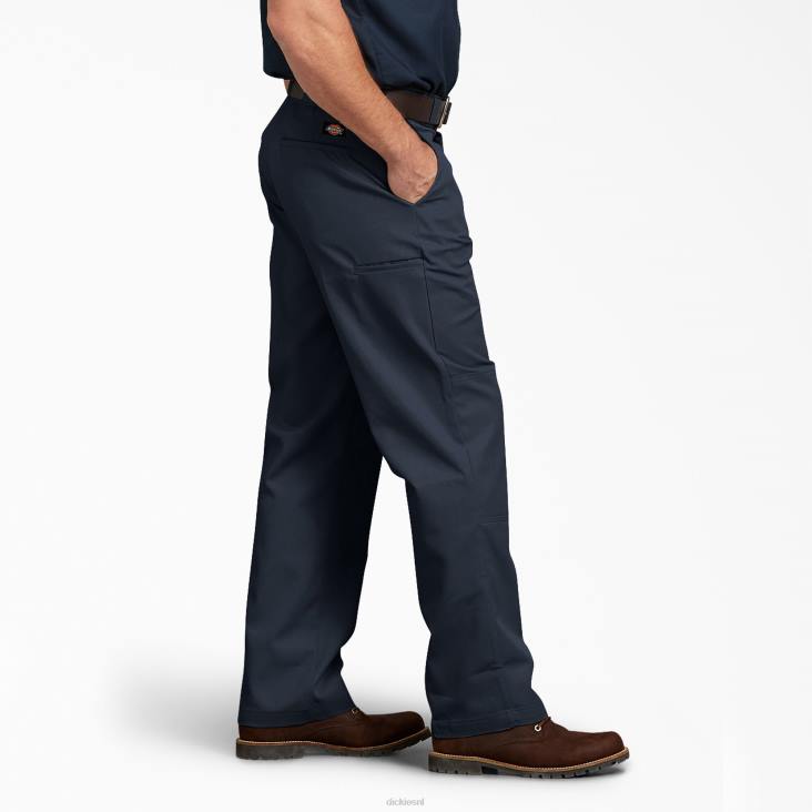 Heren Dickies relaxte werkbroek met dubbele knie donker marineblauw (dn) werk kleding 6F0X181