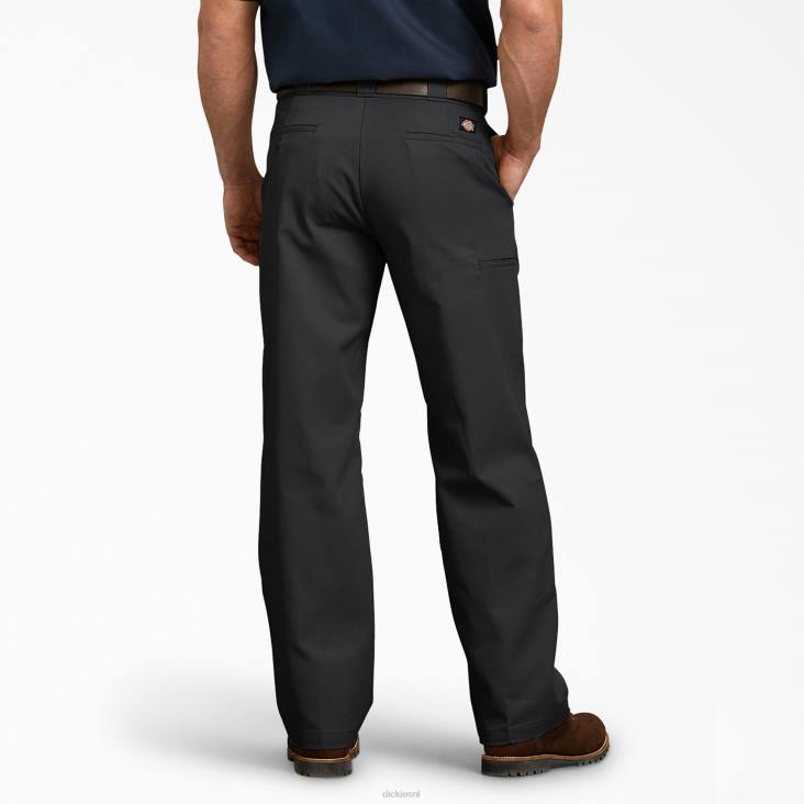Heren Dickies relaxte werkbroek met dubbele knie zwart (bk) werk kleding 6F0X180