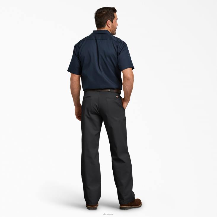 Heren Dickies relaxte werkbroek met dubbele knie zwart (bk) werk kleding 6F0X180