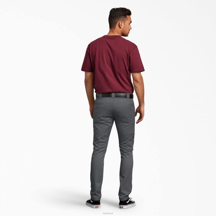 Heren Dickies skinny fit werkbroek met dubbele knie antracietgrijs (ch) werk kleding 6F0X42