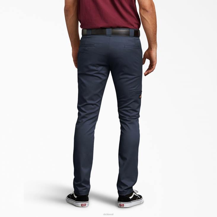 Heren Dickies skinny fit werkbroek met dubbele knie donker marineblauw (dn) werk kleding 6F0X43